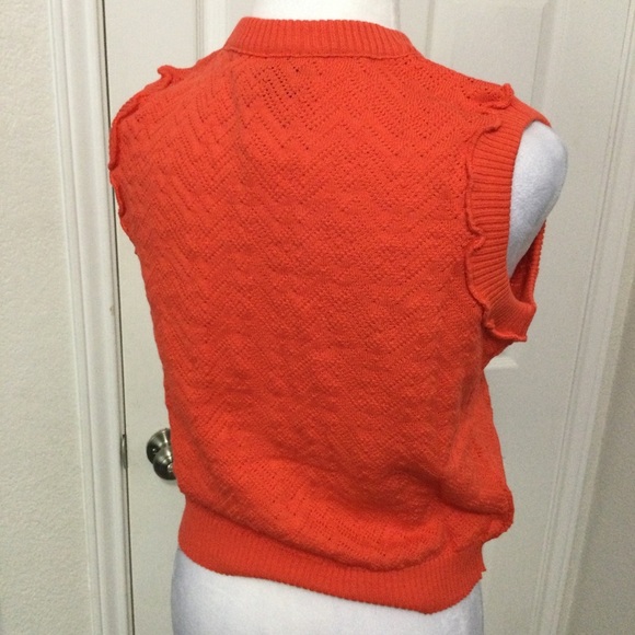 8 by Yoox Orange Sleeveless Knit Top Size M - Picture 4 of 11